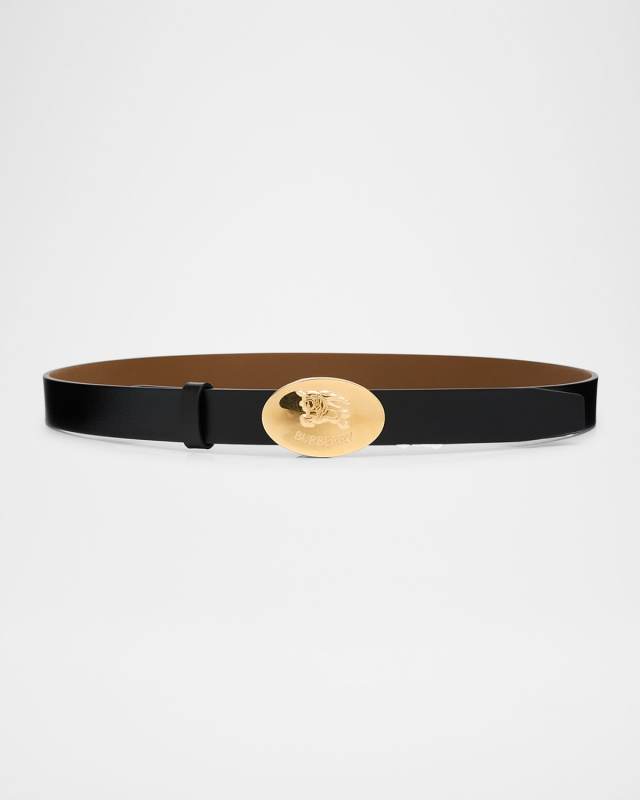 Thin Reversible Leather Knight Stamp Belt